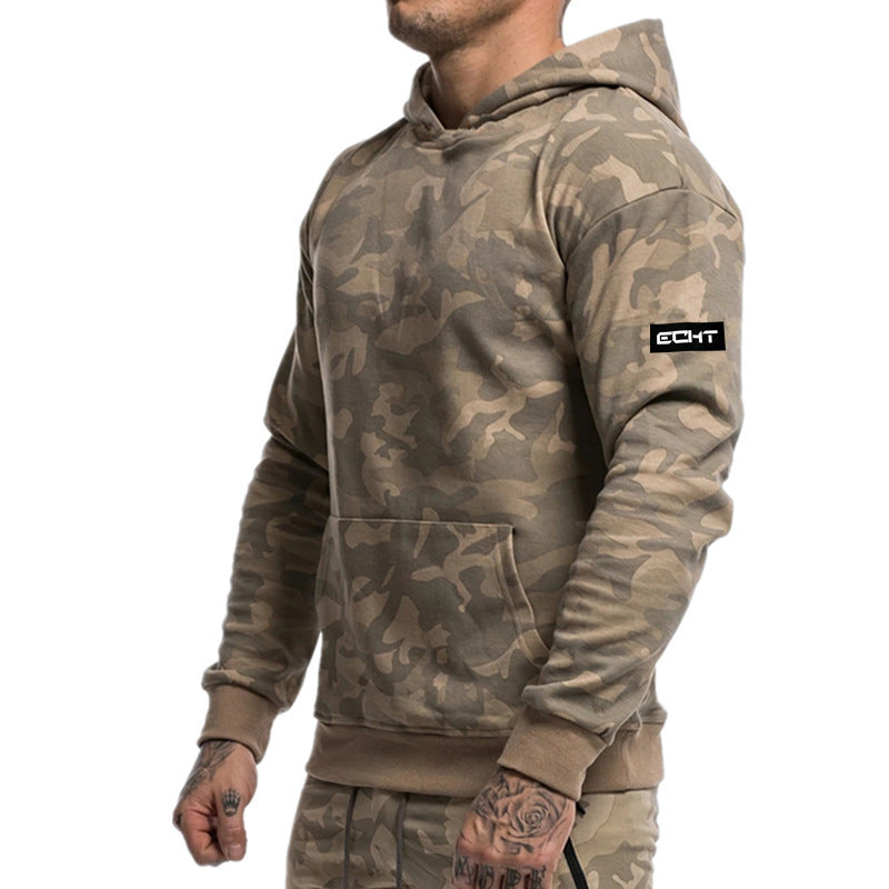 Men's Camouflage Hoodie Gym Pullover