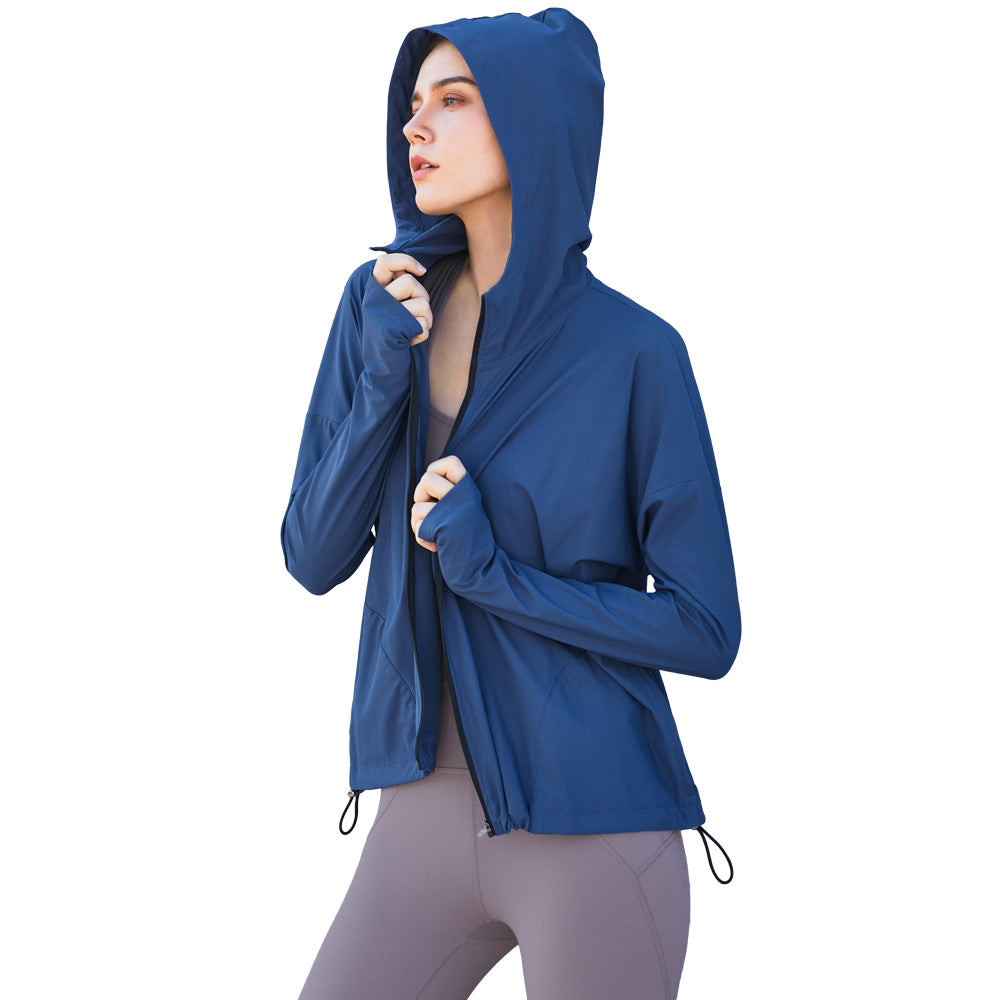 Hooded Loose Fit Gym Jacket with Zipper