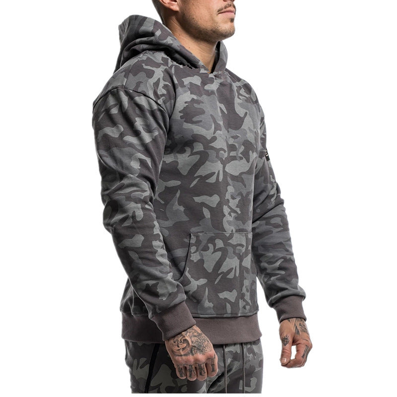Men's Camouflage Hoodie Gym Pullover
