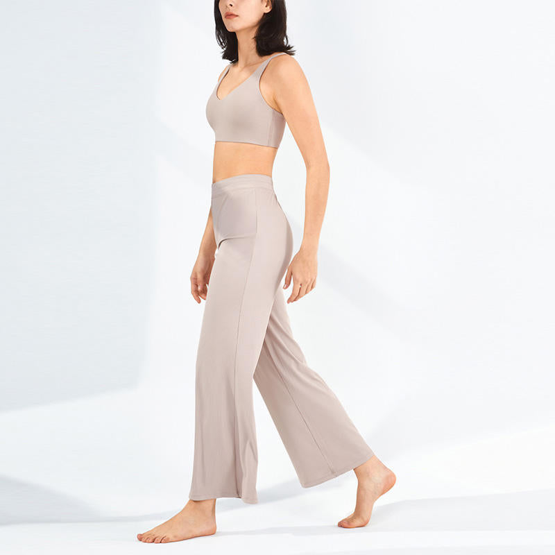 Loose Drawstring Flare Yoga Pants