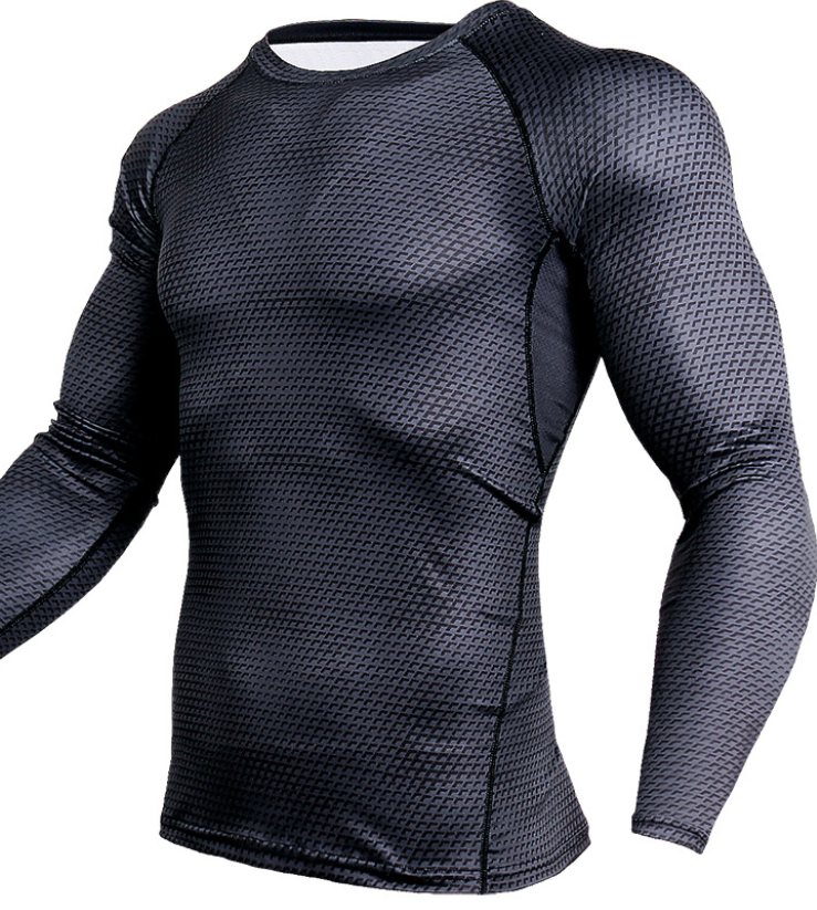 Men's Compression Gym Shirt Running Shirt Quick Dry Snake Skin Style
