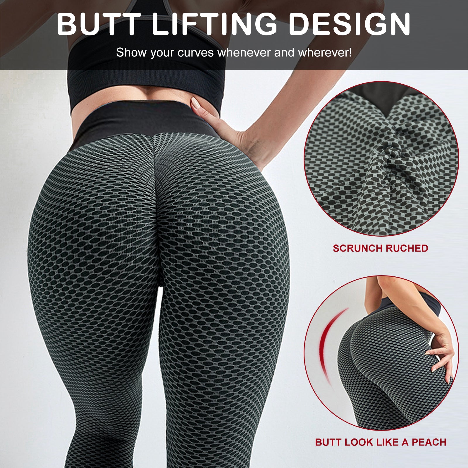 Women Butt Lifting Workout Tights Plus Size Sports High Waist Yoga Pants