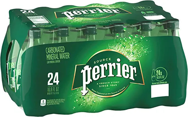 Perrier Sparkling Natural Mineral Water, 16.9 Oz, Case of 24 Bottles