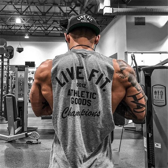 Men Bodybuilding Tank Tops Gym Workout Fitness Cotton Sleeveless shirt